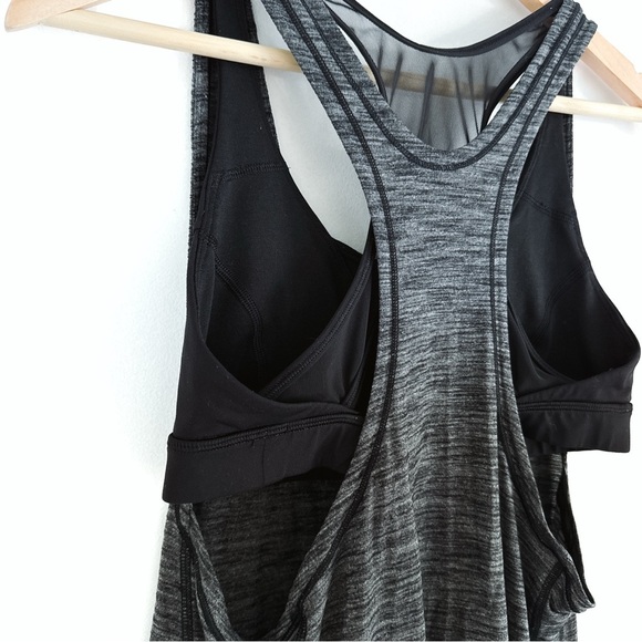 Lululemon Glide and Stride Tank Heathered Black / Black - Size 6 - Picture 6 of 11